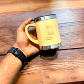 Customized Wooden Travel Mug | Travel Mug with Name | Engraved Wooden Travel Mug | Bamboo Coffee Mug | Bamboo Insulated Coffee Travel Mug With Handel And Lid | - BBD GIFTS